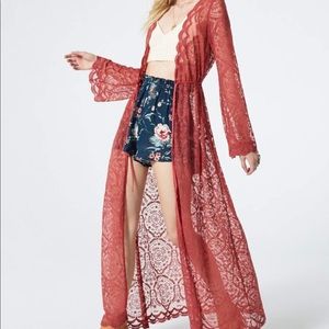 Dusty Rose Lace Duster